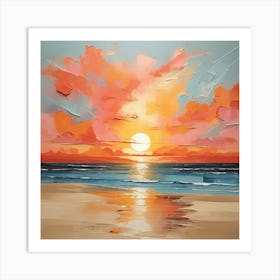 Sunset On The Beach 16 Art Print