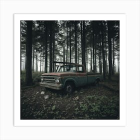 Old Truck In The Woods Art Print