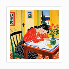 Woman Reading A Book 24 Art Print