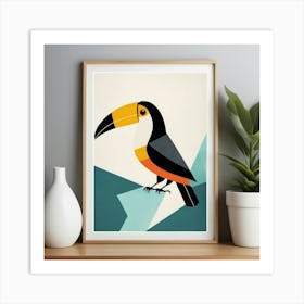 Mid Century Geometric Toucan Nursery Art Print 0 Art Print