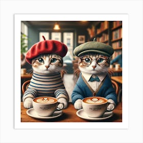 Kitty Cat Cafe Art Print