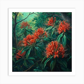 Red Azaleas Art Art Print