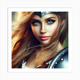 Beautiful Warrior Girl Art Print