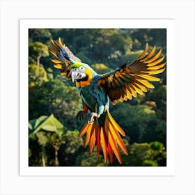 Colorful Parrot In Flight Art Print