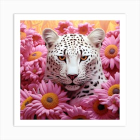 Leopard In Flowers Art Print