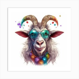 Goat With Glasses Art Print