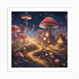 The Stars Twinkle Above You As You Journey Through The Mushroom Kingdom S Enchanting Night Skies, Ul Art Print