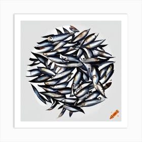 Cluster Of Sardines Art Print