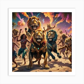 Lions Of The Desert Art Print