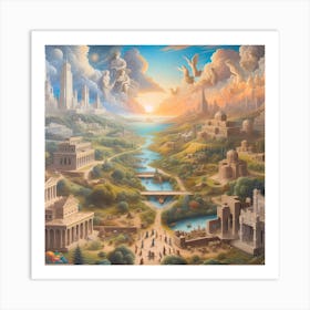 Historical mural Art Print