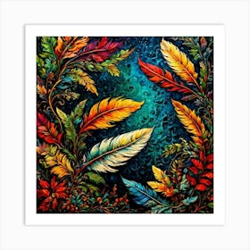 Colorful Feathers 8 Art Print