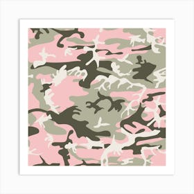 Pink And Green Camouflage, Urban Camouflage, Military, Army Art Print