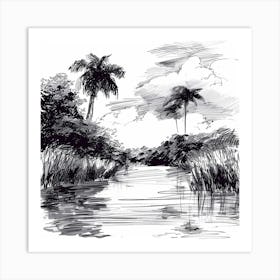 A Pantanal In Brazil Hand Drawn Sketch Illustrat 1720366386 2 Art Print