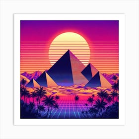 Egyptian Pyramids Sunset 3 Art Print