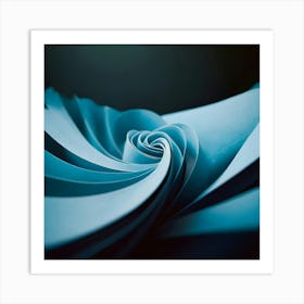 Abstract Blue Paper 4 Art Print