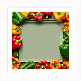 Colorful Peppers In A Frame 14 Art Print