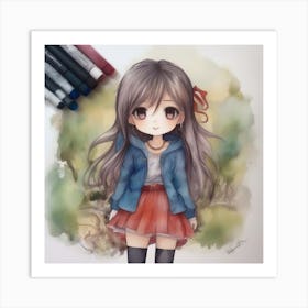 Anime Girl Art Print