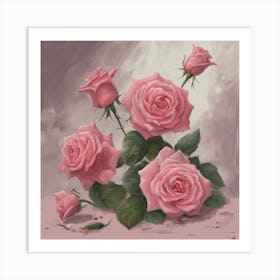 Pink Roses Art Print