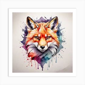 Watercolor Fox 1 Art Print