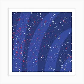 Blue And White Confetti Art Print