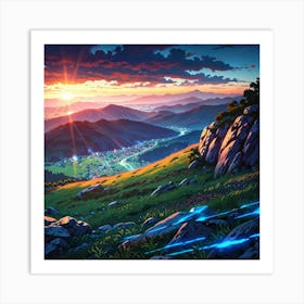 Sunset In The Mountains 14 Art Print