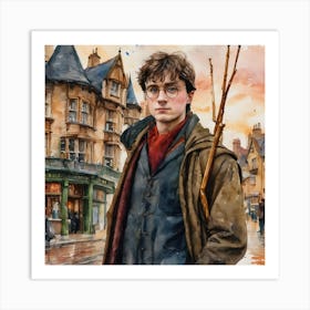 Harry Porter And The Famouse Wand Art Print