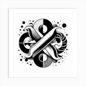 Black and White Abstract Art 256 Art Print