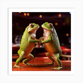 Firefly Frogs Tangoing In A Vibrant Argentine Restaurant 97543 Art Print