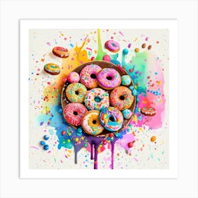 Donuts are an American-origin dessert Watercolor 9 Art Print