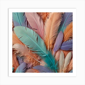 Colorful Feathers 1 Art Print