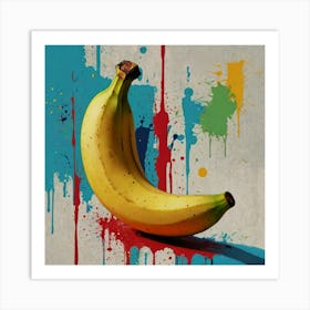 Banana Splatter Art Print
