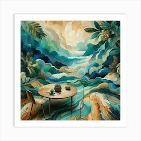 Abstract Epoxy resin art in landscape 2 Art Print