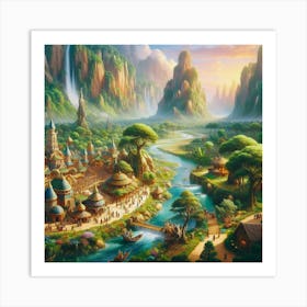 Fairy Tale Village Art Print