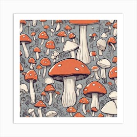 Mushroom Pattern 3 Art Print