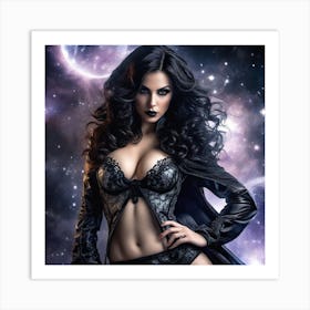 Gothic Woman in Space Art Print