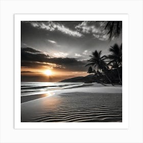 Sunset On The Beach 687 Art Print