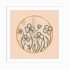 Flowers In A Circle 1 Art Print