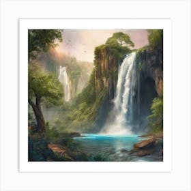 Waterfall In The Forest 1 Art Print