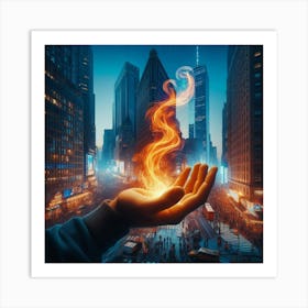 Hand With Fire In It Art Print