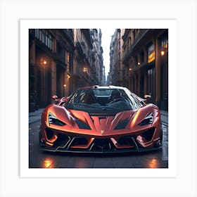 Supercar In A City Art Print