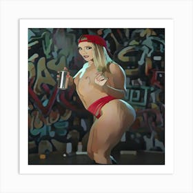 Graffiti Girl Art Print