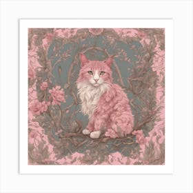 Pink Cat Art prints Art Print