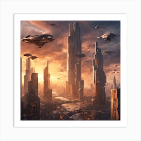 Futuristic Cityscape Art Print