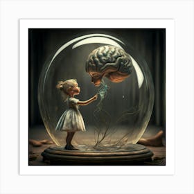 Girl In A Glass Art Print