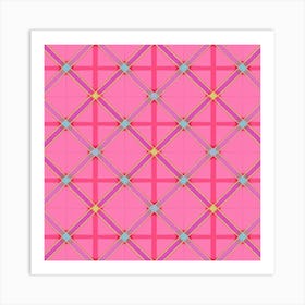 Pink Checkered Pattern Art Print