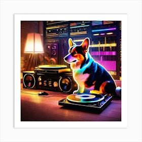 Dj Dog Art Print