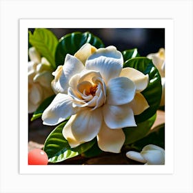 White Magnolia Flower Art Print