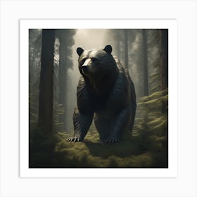 Black Bear In The Forest 7 Art Print