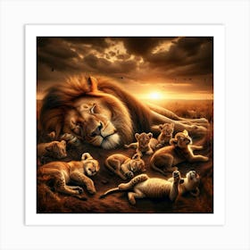 Asleep On The Serengeti Art Print