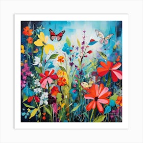 Butterfly Garden 1 Art Print